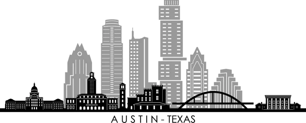 Illustration of the Austin, Texas city skyline.